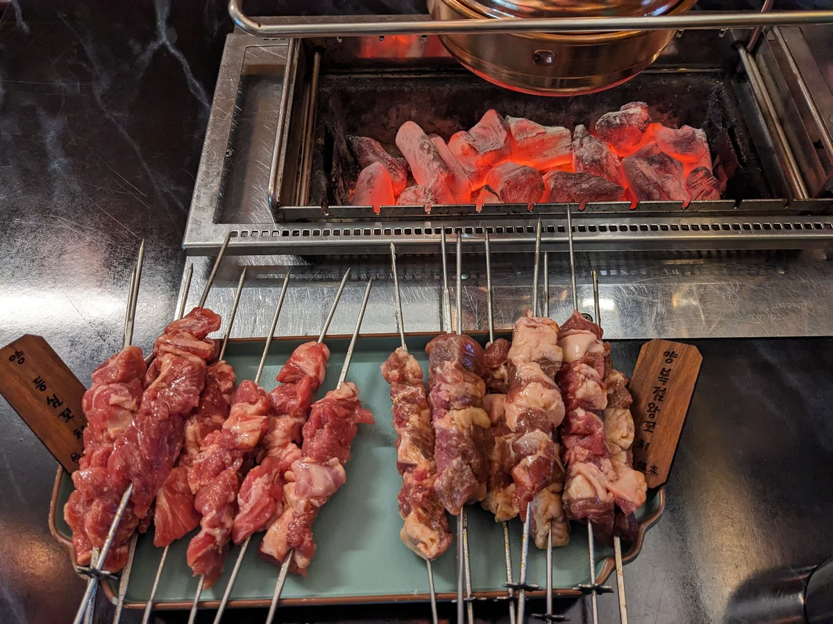 양 등심꼬치와 왕꼬치